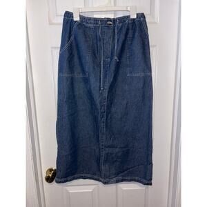 Just my size women’s drawstring midi length modest denim skirt size 18 S-0782
